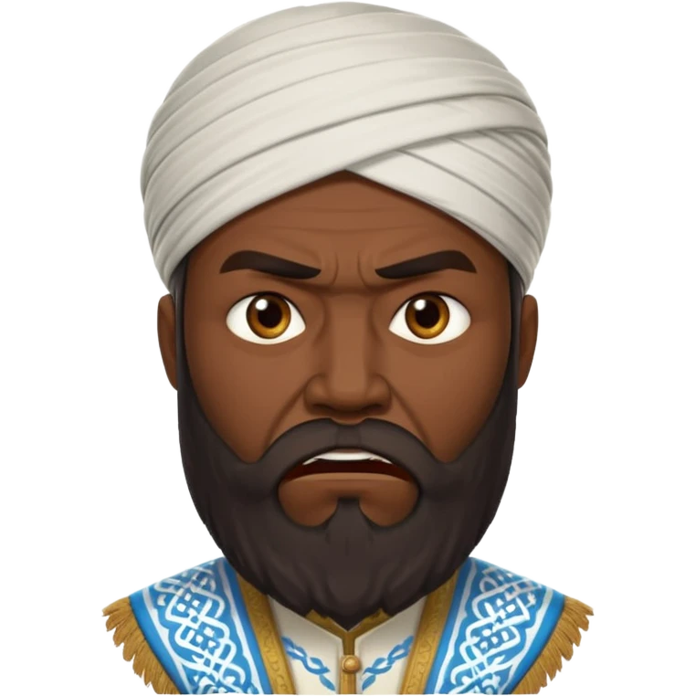 uzbek bearded man with national outfit angry emoji