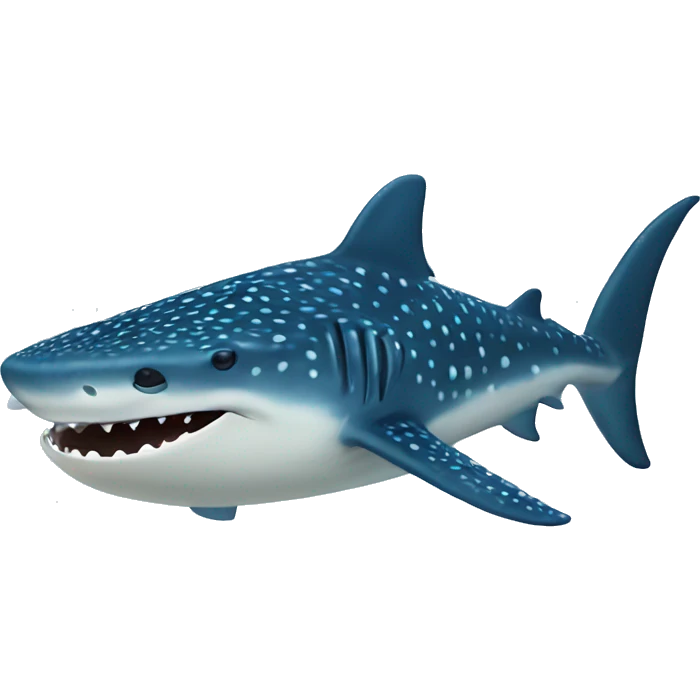Whale shark with a hat emoji