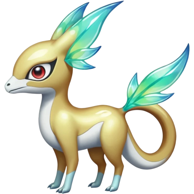 Iridescent Bioluminescent Translucent Luminescent Diaphanous Shiny Colorful Meloetta-Latias-Koraidon-Peppercat-Wargreymon-Protogen-Fakémon-fusion-hybrid-creature emoji