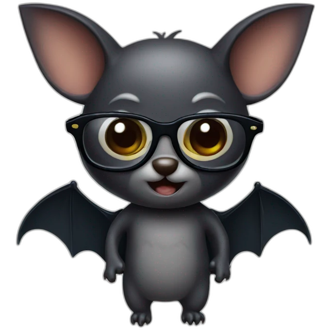 Bat wearing glasses emoji