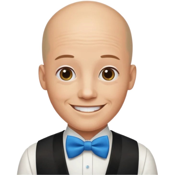 Bald with blue bow tie,waiter emoji