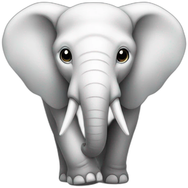White elephant with black tusks emoji