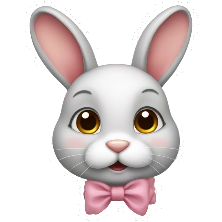 A rabbit cute with a bow  emoji