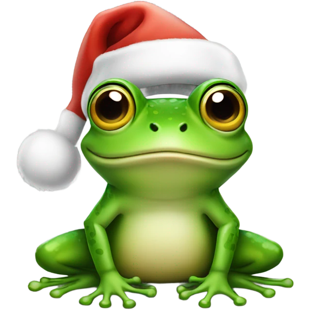 frog wearing santa hat emoji