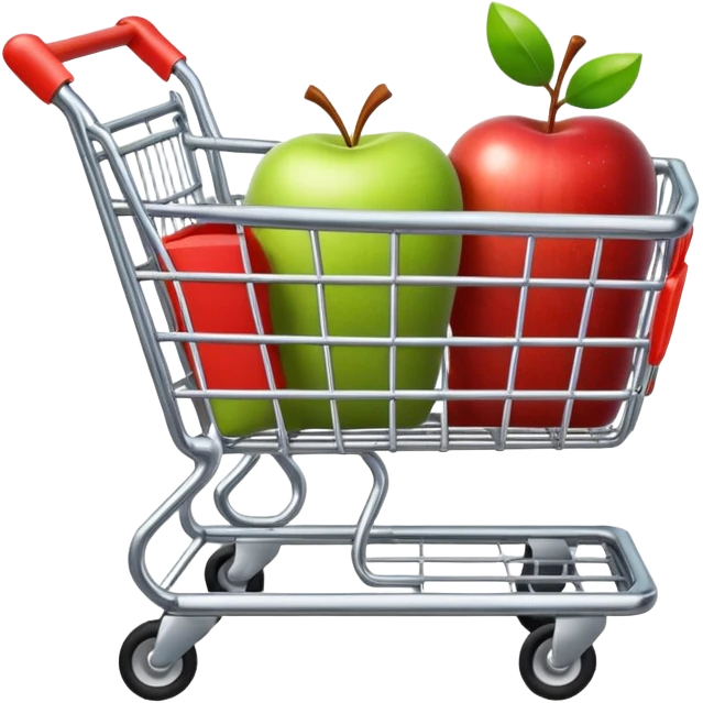 empty shopping cart, simple, bold, expressive, apple emoji style emoji