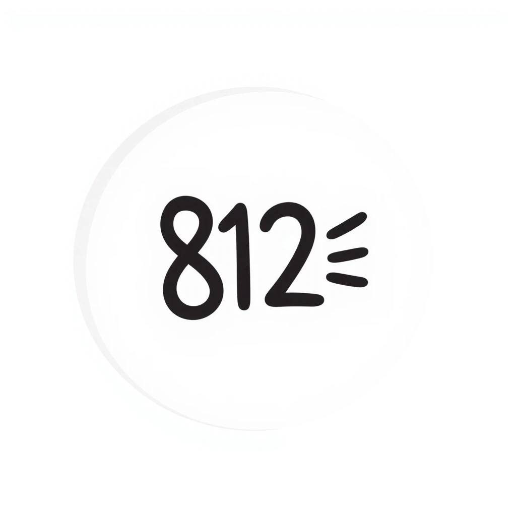 Hand-drawn circular emoji with "812" text inside emoji