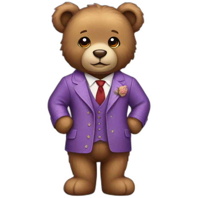 Teddy bear in expensive clothes emoji