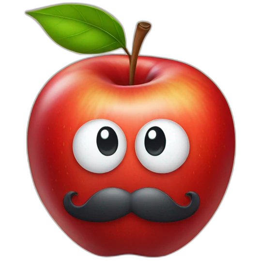 red apple with monocle emoji