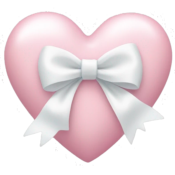 Pastel pink heart with white bow emoji