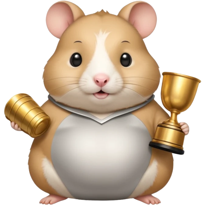 Insanely fat hamster holding Stanley cup emoji