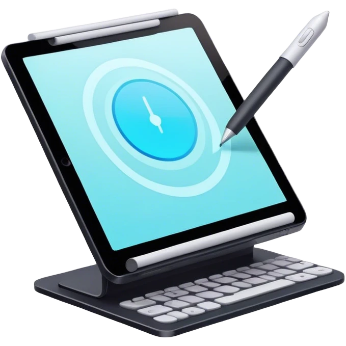 a vibrant and modern icon representing Animation and Motion Design, featuring elements like a graphic tablet and stilus, dynamic motion lines, and visuals of the process of creating animated films and GIF animations. The design colorful, and dynamic, without any emojis. The background transparent emoji