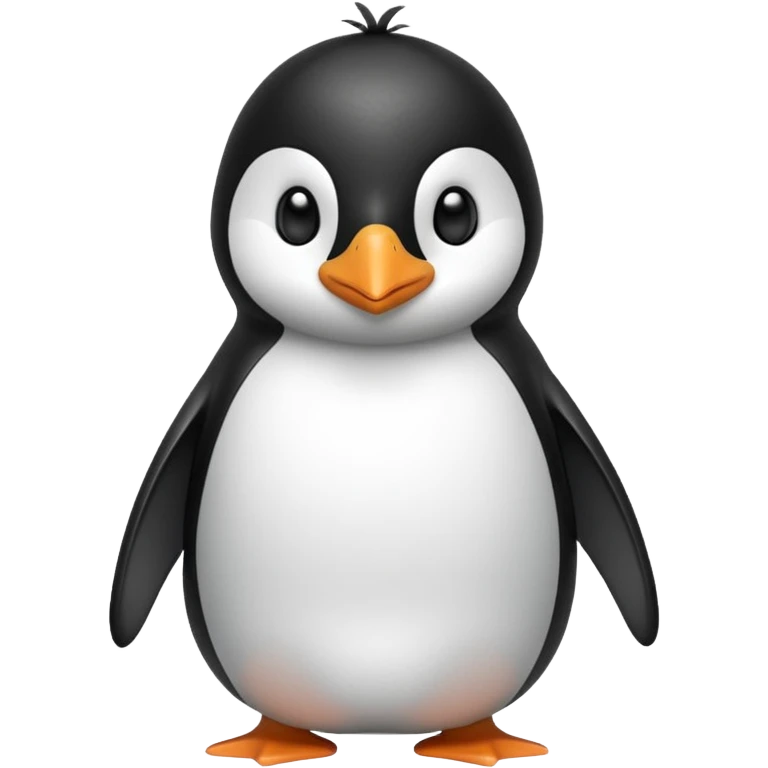 Siyah saçlı penguen emoji