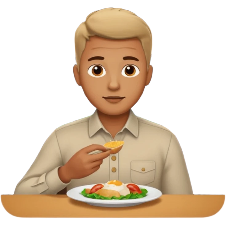 1 man eating at restaruant emoji