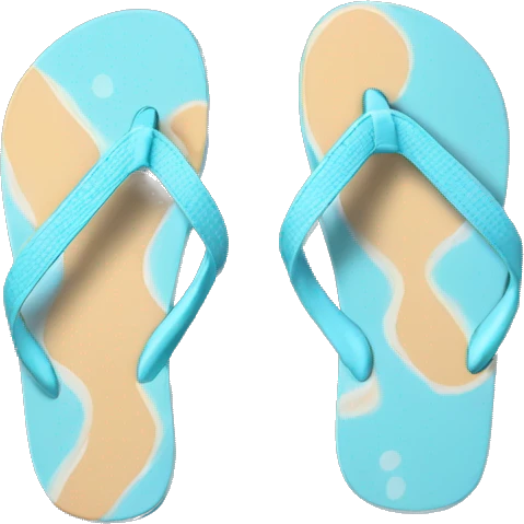 pastel blue Flip flops  emoji