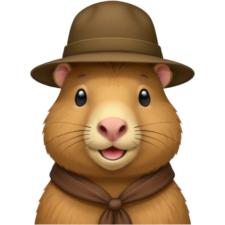 Realistisk Capybara med hat emoji