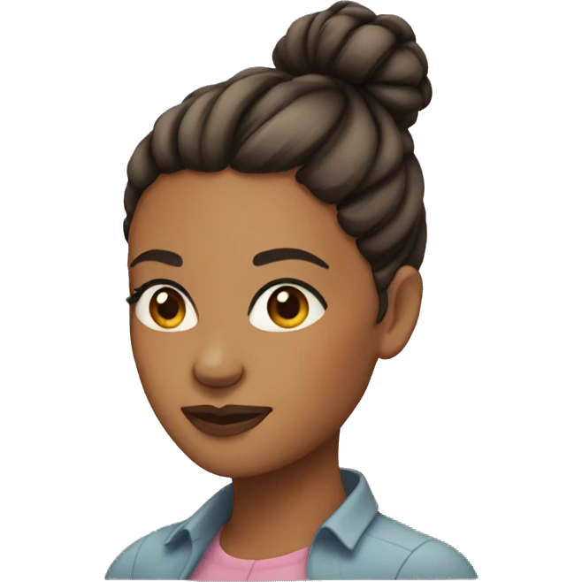 woman with a bun hairstyle emoji