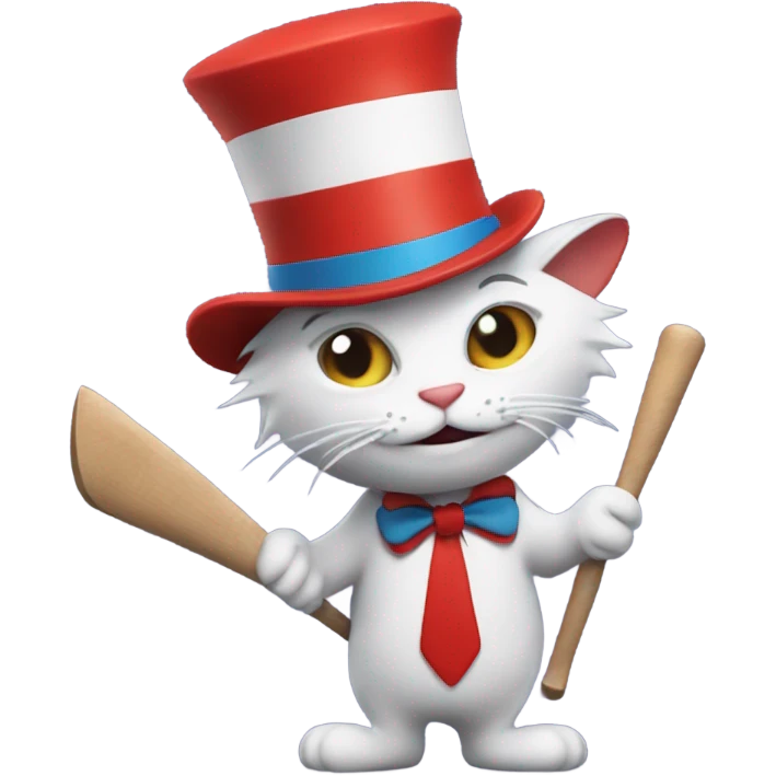 Cat in the hat holding a bat  emoji