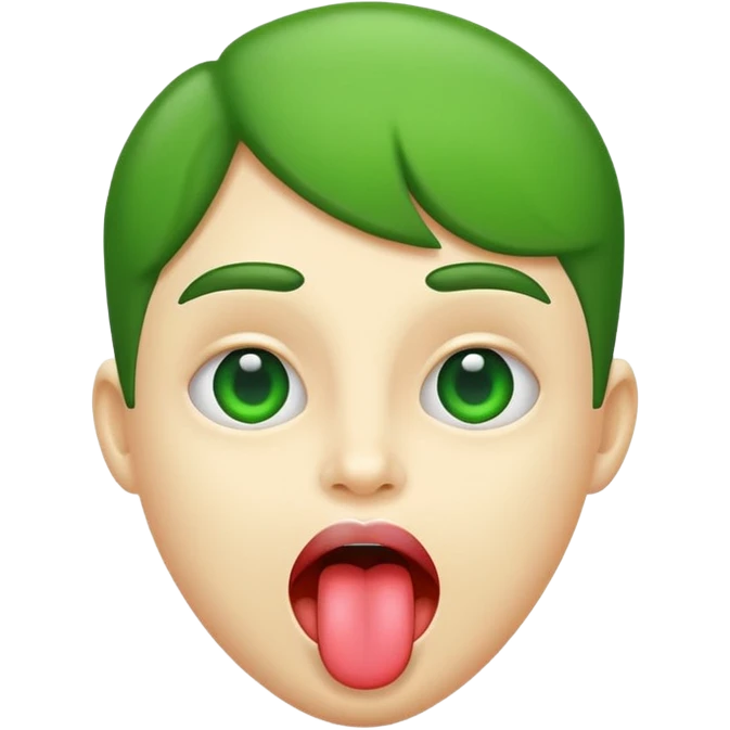 green tongue out  emoji