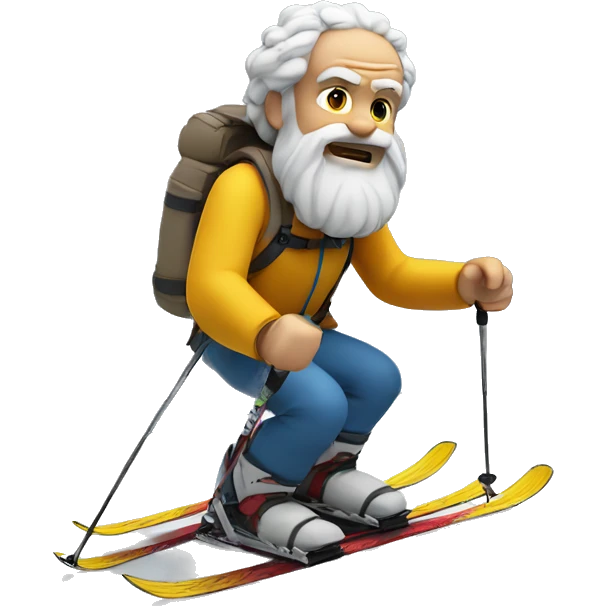 Socrates on mountain skis emoji