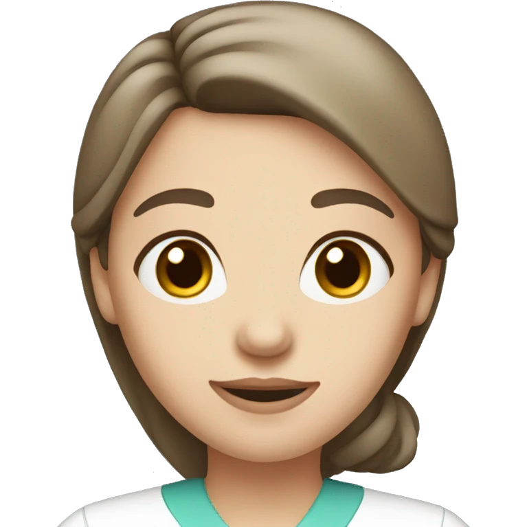 Female vet nurse with brown eyes brown hair and white skin emoji