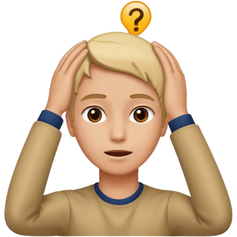 Como el segundo pero con la otra mano se señale la cabeza emoji