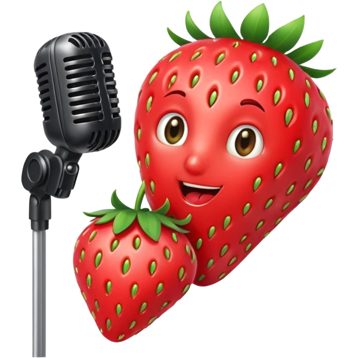 strawberry front the mic emoji