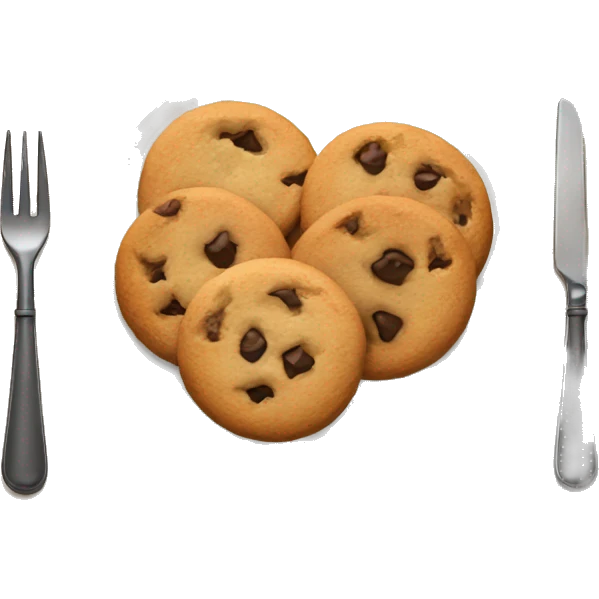 a plate with 3 warm cookies emoji