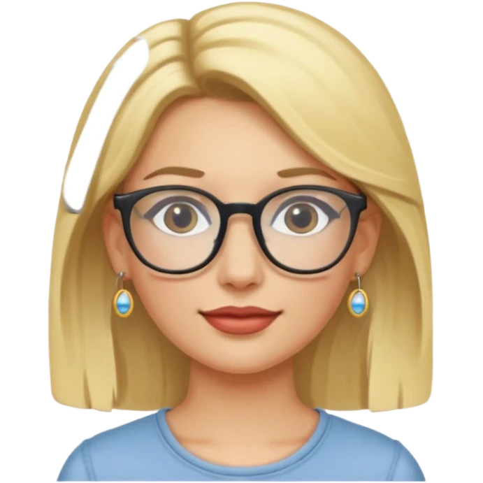 blonde earring wearing glasses woman emoji