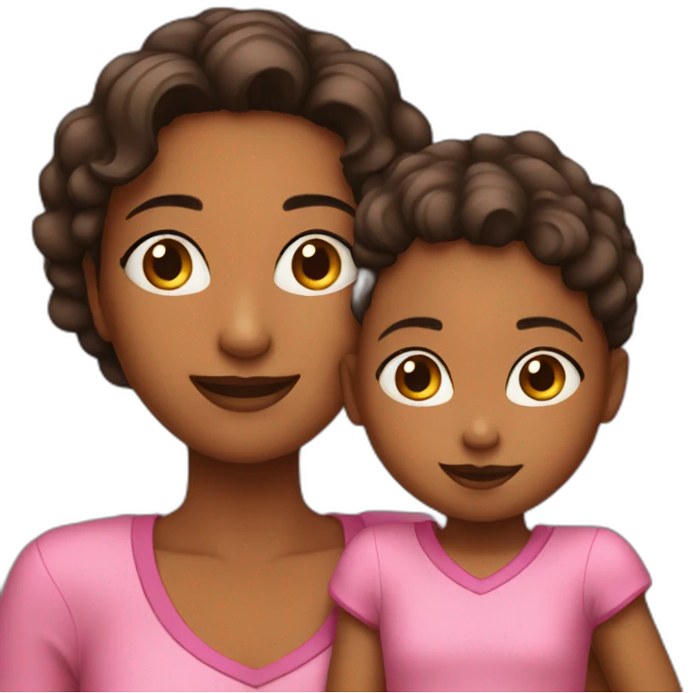 Mother with her 4 year old daughter emoji