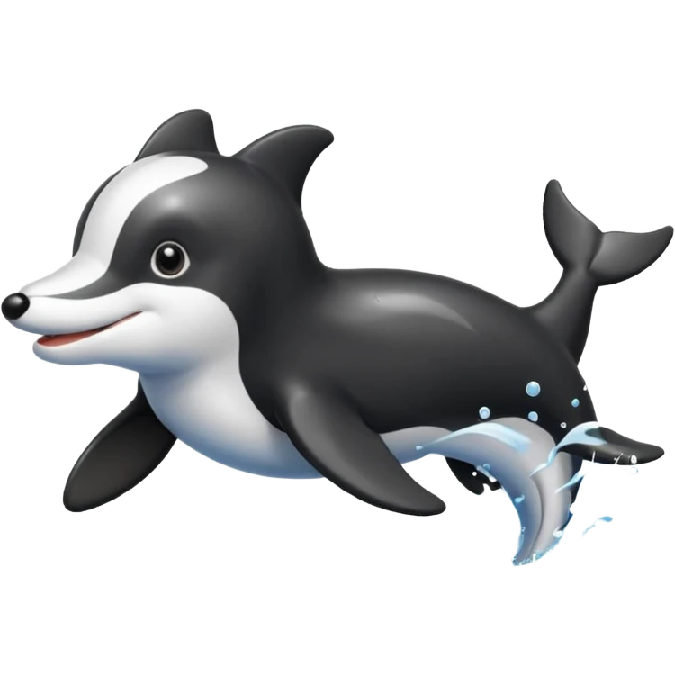 a combination of a dolphin and a boarder collie as one animal emoji