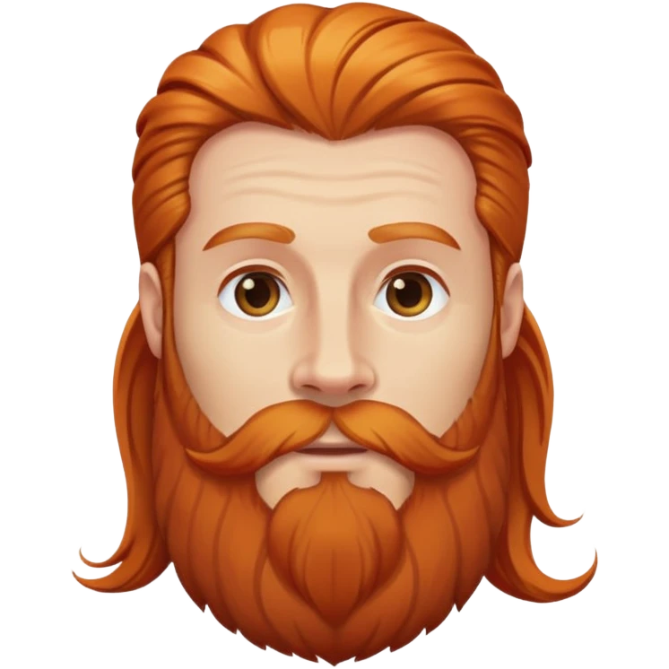 A head from the man who have long hair and long beard and he is a ginger or redhead emoji