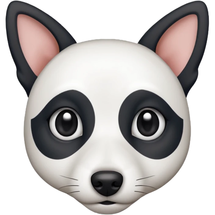 a fully white jack russell the size of a kelpie with a half white face emoji