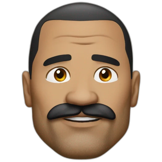 The rock estilo realista con un bigote francés emoji