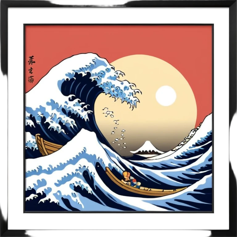 The Great Wave off Kanagawa in painting frame
















 emoji