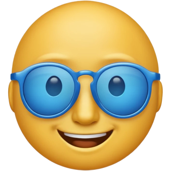 blue cool face emoji wearing sunglasses emoji