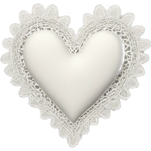 White heart with lace around emoji