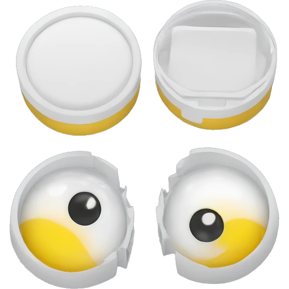 dual compartment prescription contact lens case emoji