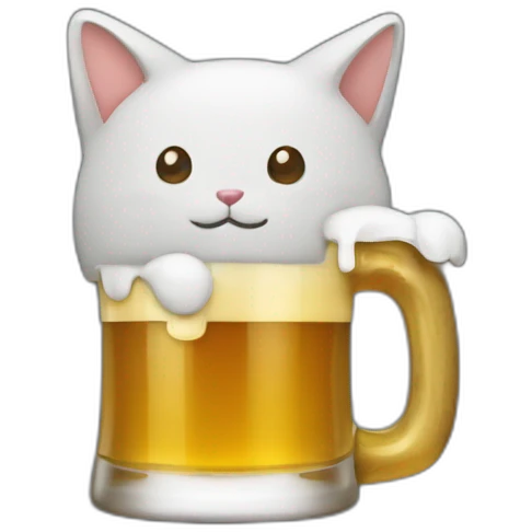 un chat qui bois une bière emoji