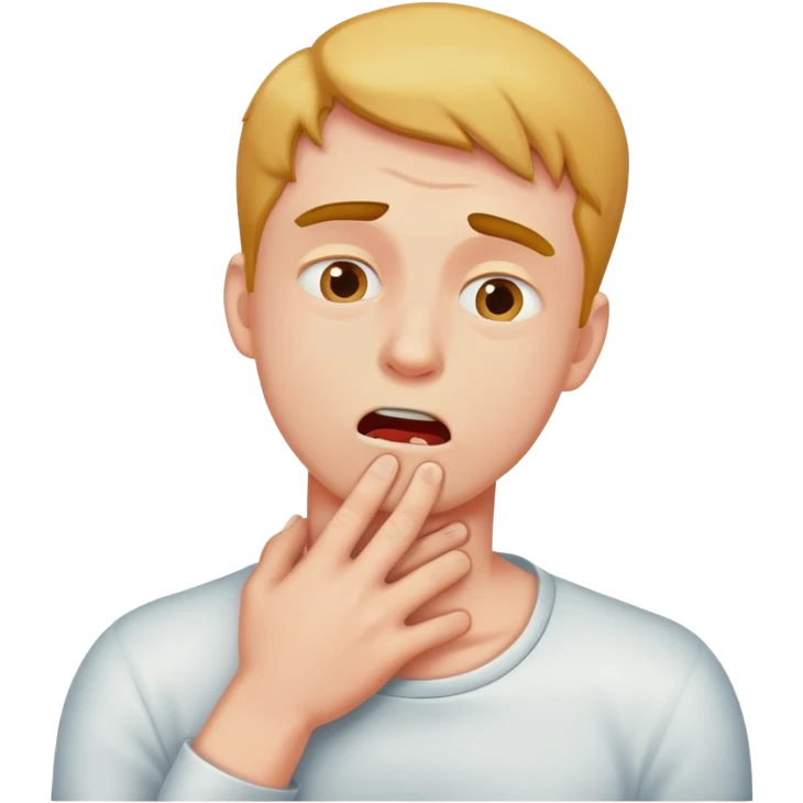 Man choking himself emoji