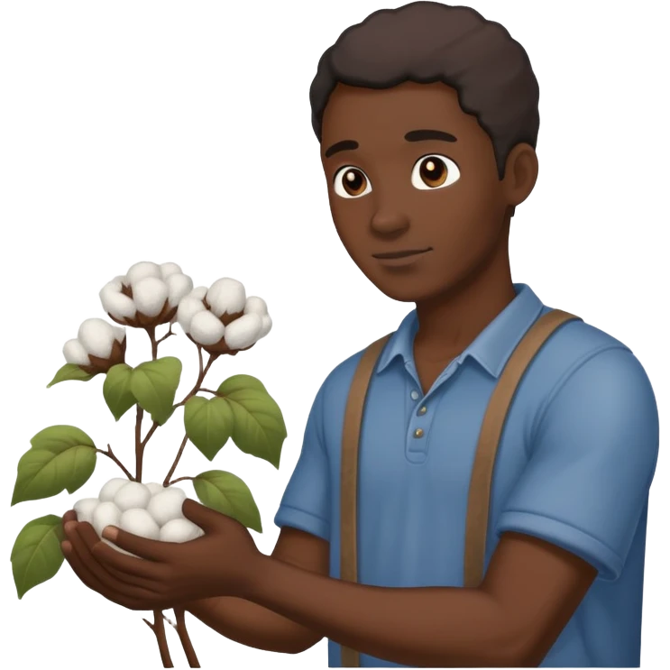 Black man picking cotton emoji