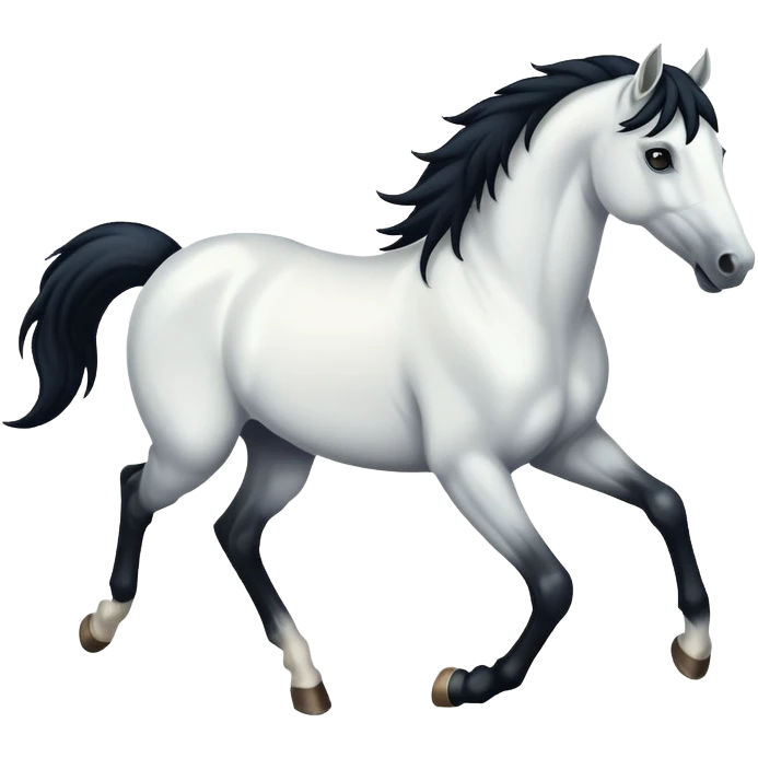 Black white horse emoji