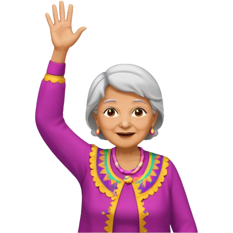 Old lady hands up raise the roof dancing  emoji