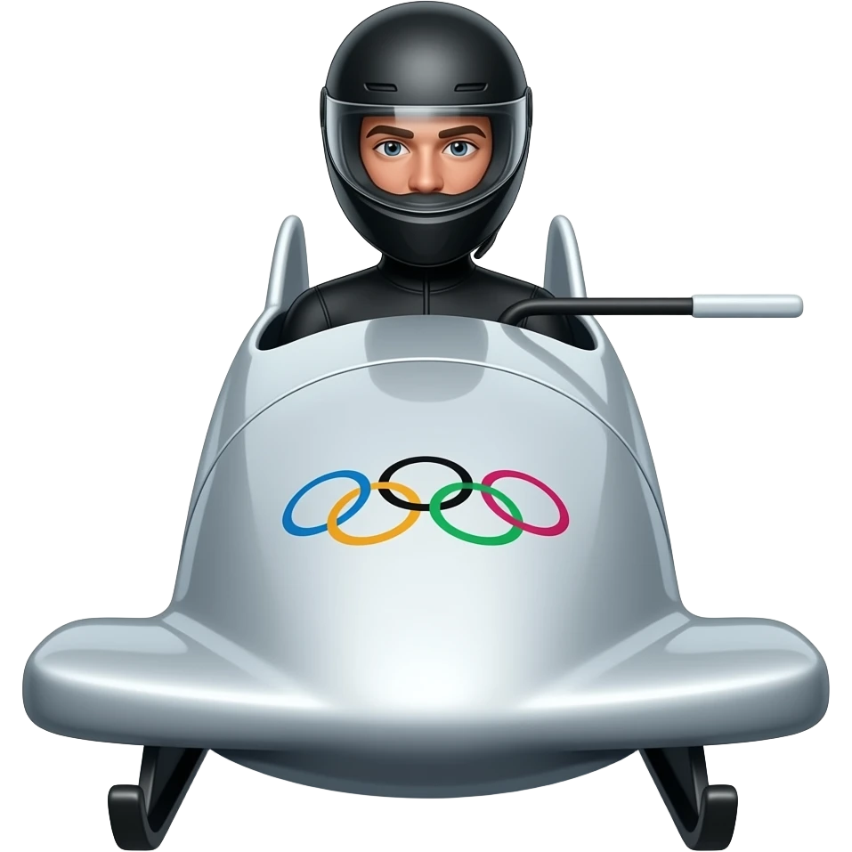 USA Olympic Male Bobsledder in bobsled emoji