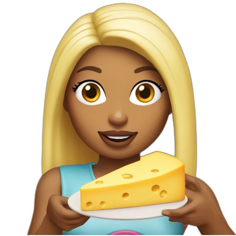 Nicki Minaj eating cheese emoji
