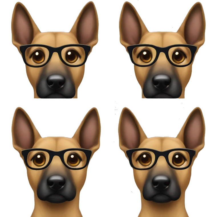 malinois with glasses emoji