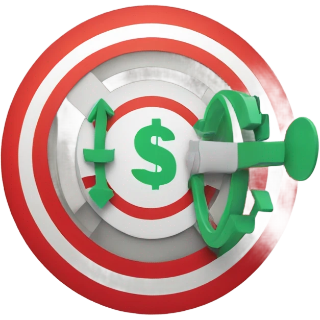 A target with a dollar sign in the center, symbolizing achieving a financial goal. emoji