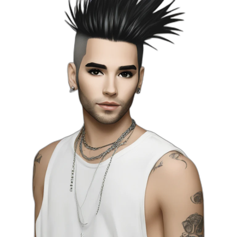 Bill Kaulitz skunk hair 2000s emoji