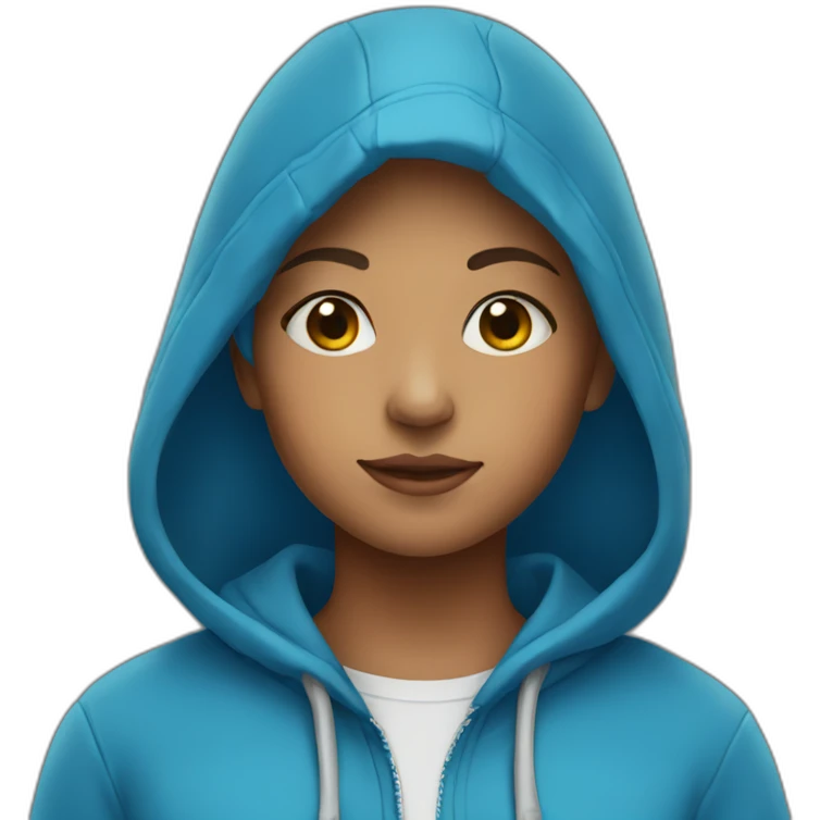 Girl in blue hoodie emoji