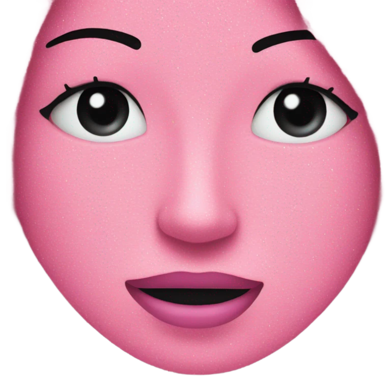 Word “Blocked” in pink with glitter emoji