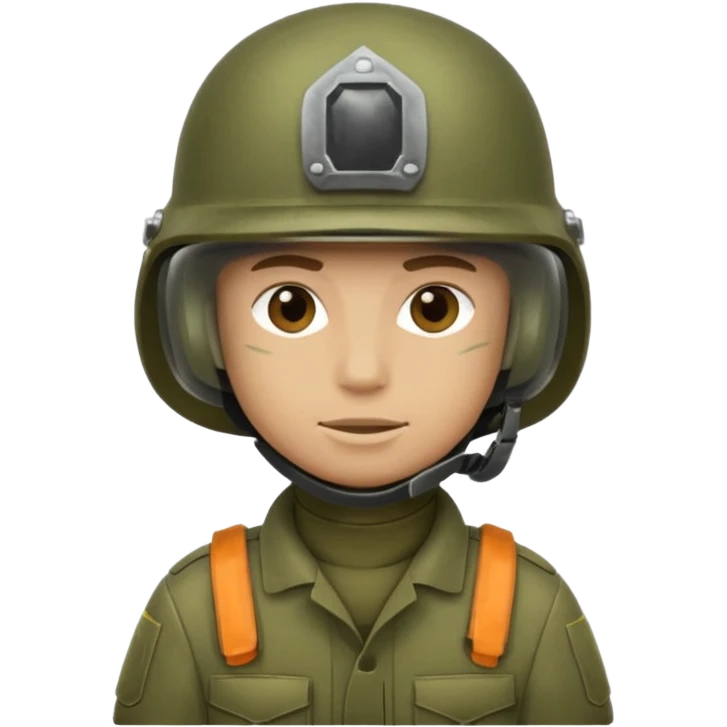 Make an army soldier helmet with a face emoji